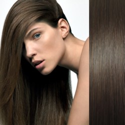 CLIP IN pás 50-53 cm, 100% ľudské vlasy - najtmavšie hnedá