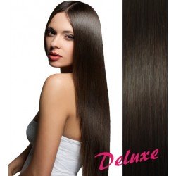 DELUXE najtmavšie hnedé CLIP IN vlasy na predĺženie - 40-43 cm