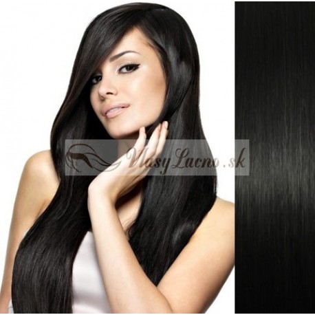 Uhľovo čierne CLIP IN vlasy na predĺženie - 50-53 cm