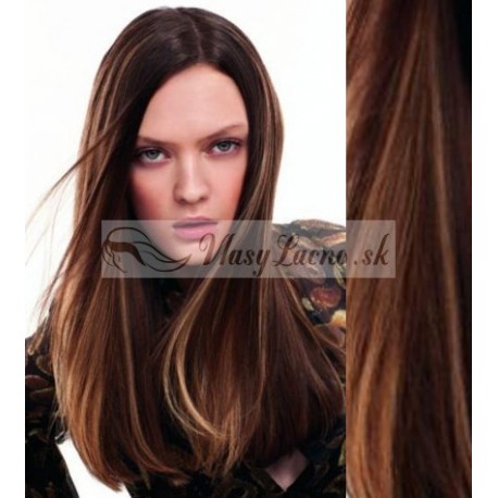 Melírované (tmavý melír) CLIP IN vlasy na predĺženie - 50-53 cm