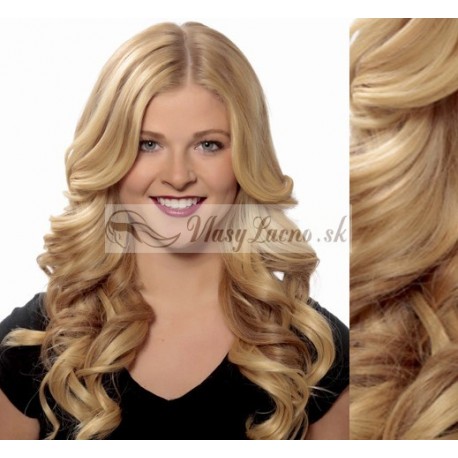 Prírodné blond CLIP IN vlasy na predĺženie, vlnité - 50-53 cm