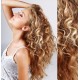 Melírované (prírodná / svetlejšia blond) CLIP IN vlasy na predĺženie, kučeravé - 50-53 cm