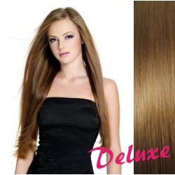 DELUXE svetlo hnedé CLIP IN vlasy na predĺženie - 40-43 cm