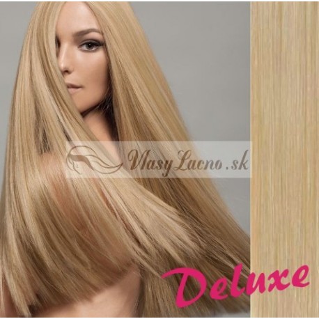 DELUXE prírodné blond CLIP IN vlasy na predĺženie - 40-43 cm