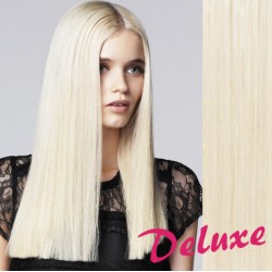 DELUXE platinové blond CLIP IN vlasy na predĺženie - 40-43 cm