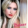 DELUXE melírované (platina / svetlo hnedá) CLIP IN vlasy na predĺženie - 50-53 cm