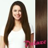 DELUXE stredne hnedé CLIP IN vlasy na predĺženie - 60-63 cm