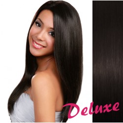 DELUXE prírodné čierne CLIP IN vlasy na predĺženie - 70-73 cm