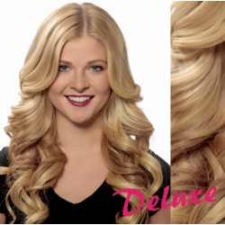 DELUXE prírodné blond CLIP IN vlasy, vlnité - 50-53 cm