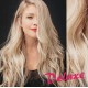 DELUXE platinové blond CLIP IN vlasy, vlnité - 50-53 cm
