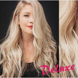 DELUXE platinové blond CLIP IN vlasy, vlnité - 50-53 cm