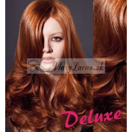 DELUXE medené CLIP IN vlasy, vlnité - 50-53 cm