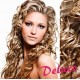 DELUXE melirovane (platina / svetlo hnedá) CLIP IN vlasy, kučeravé - 50-53 cm