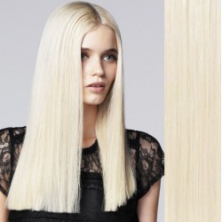 Tape-in Remy prúžky, 60-63 cm, 40 ks - platinové blond