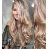 Vlnité tape-in Remy prúžky, 50-53 cm, 40 ks - platina / svetlo hnedá