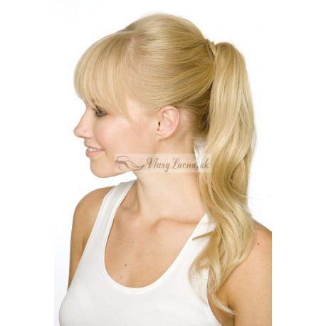 Vlnitý clip-in cop 60 cm, kanekalon - najsvetlejšie blond