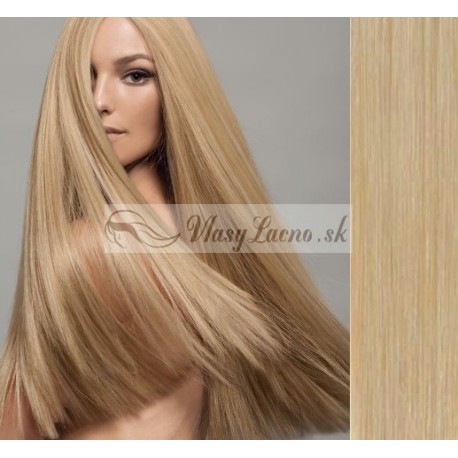 CLIP IN pás 40-43 cm, 100% ľudské vlasy - prírodná blond