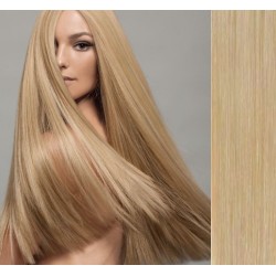 CLIP IN pás 50-53 cm, 100% ľudské vlasy - prírodná blond
