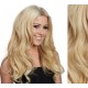 CLIP IN pás 50-53 cm, 100% ľudské vlasy, vlnitý - najsvetlejšie blond