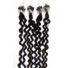 Micro ring, 50 cm 0,7g/pr., 50 ks, kučeravé - prírodná čierna