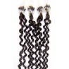 Micro ring, 60 cm 0,7g/pr., 50 ks, kučeravé - najtmavšie hnedá